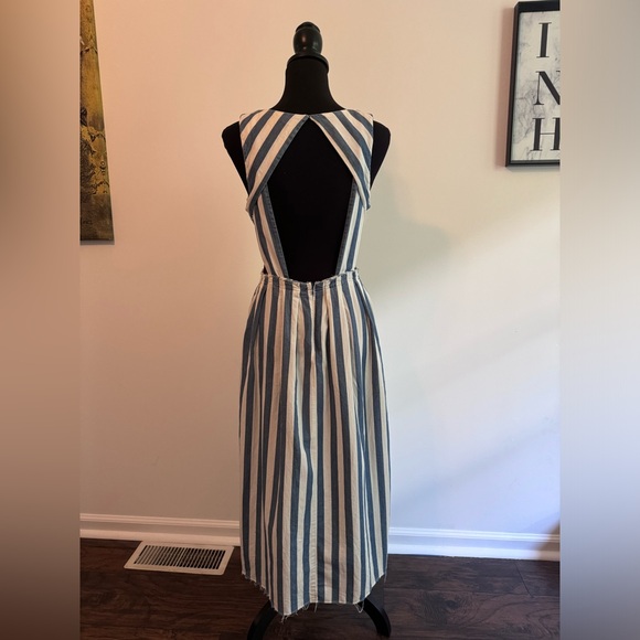 Zara dress bought in Spain. White and denim striped. Open side and back cut out. - Picture 3 of 3
